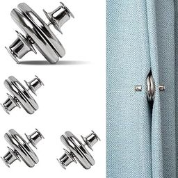 KERFORA 4 Pairs Curtain Magnets Closure with Tack Curtain Weights Magnets Button Curtain Magnetic Holdback Button to Prevent Light from Leaking & Avoid Being Blown for Home Bedroom Office-image-24