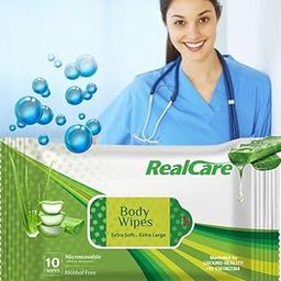 LADY HAWK Pack of 1 Real Care Eco Easy Bath Wet Wipes Towelettes with Aloe Vera, XL size Hygienic Bathing Wet Wipes for Adults, Patients and Baby. (10 Pulls/Pack)-33