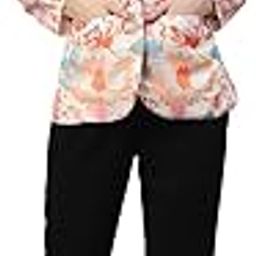 Women's Abstract Floral Print Blazer for Women Button Closure Shawl Collar Neck Full Sleeves Blazer for Ladies Casual Wear Fashionable for Party (Multicolor)-3