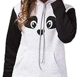 Panda Hoodie Sweatshirt for Women and Girls Winter Sweater (Black & White)-image-57