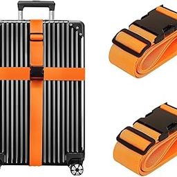 0TO6 Adjustable Luggage Straps Suitcase Belts Travel Bag Accessories (2 Meter, Orange Colour)-27