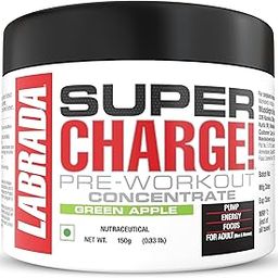 Labrada Super Charge Pre-Workout Concentrate 150G, Green Apple (30 Servings|0.75G L-Arginine|375Mg L-Citrulline Malate|2G Beta Alanine|150Mg Caffeine Anhydrous|250Mg Ashwagandha Extract), Powder-image-86