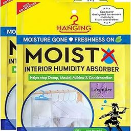 Hanging Interior Humidity Absorber 200g X 2pouch with dual benefits | Lavender Fragrance | Capacity to trap 500ml of moisture from air | Pack of 2 | For Wardrobe, Kitchen Cabinet, Bathroom...-image-38
