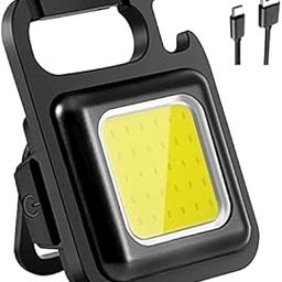 TYROCX Multifunctional Keychain Mini LED Light - Rechargeable Mini Cob Handheld Flashlight with Bottle Opener, Magnetic Base and Folding Bracket | Pocket Emergency Light-Pack of 1-24