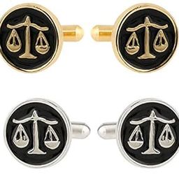 Cufflinks For Men Lawyer Cufflinks Women In A Gift Box (Golden Law + Silver Law)-image-30