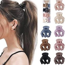 FAMEZA 6 PCS PREMIUM Hair Clips 1.37 Inch Colored Small Hair Claw Clips for High Ponytail HOLDER (PACK F 6)-41