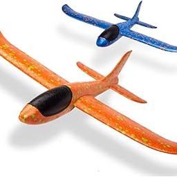 AK ANOLIHK Airplane Toy - Large Throwing Foam Plane, Dual Flight Mode, Aeroplane Gliders, Flying Aircraft, Gifts For Kids, & 3 To 12 Year Old Boy|Girls (U2-S8Vc-Uljo)(01), Multicolor-25