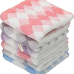 khillayox Microfiber Small Size Face Towel/Handkerchief/Rumal - 400 GSM/Extra Soft and Super Absorbent Face Towels for Women's, Kids and Newborn Babies - Set of 6 (25x25 cm) - Multicolor 3-picture-24