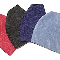 Xtore Breathable 2 Layer Cotton Reuseable & Washable Mask (Red, Black, Dark Blue, Light Blue, Without Valve, Pack of 4) for Unisex-12