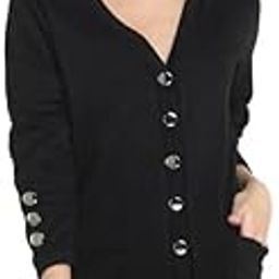 Stylish Women Cotton Cover Me Up Black Top (Black,M)-image-62