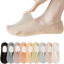 Women's Low Cut Invisible Net Socks No Show Loafer Toe Anti Slip Foot Socks Set For Sneaker and Loafers-9