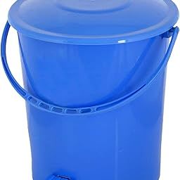 Kuber Industries 10 Liter Pedal Dustbin for Kitchen, Bedroom - Plastic Waste Paper Bin (Blue)-image-74