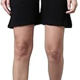 Womens 100% Cotton Solid Black Lounge Shorts-picture-29