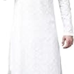 Men White Pure Cotton Chikankari Embroidered Straight Kurta With Pyjama-picture-42