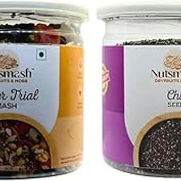 Nutsmash Healthy Dehydrated Fruits Combo of Super Trail Snack Mix 500G and Chia-500G-image-82