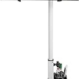 Isomars Standing Table Multipurpose Laptop Table Study Desk, Lockable Wheels, & Adjustable Height and Angle for Breakfast Table, WFH & Online Classes Sit Stand Table (White)-9