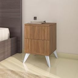 Nilkamal Trixie Night Stand | Wooden Bed Side Table with 2 Drawers | Multipurpose End Table for Bedroom, Living Room | Oak-image-41