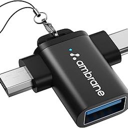 Ambrane 2 in 1 OTG Adapter Micro USB+USB Type C to USB Female Connector, OTG Pen Drive Adapter to Mobile Connector Type C, Compatible with All Devices-24