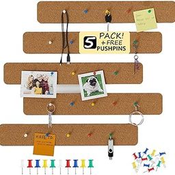 5-Pack Peg Board for Wall, Notice Board for Home & Office Vision Board for Manifestation with 35 Decorative Pins 33x5cm Lightweight Soft Board for Wall Organize-17