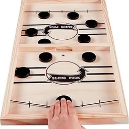 Amisha Gift Gallery Board Games for Kids String Hockey Table Board Games Indoor Games Fastest Finger Games for Kids Fast Sling Puck Board Game for Kids and Adults (Delux Hockey)-14