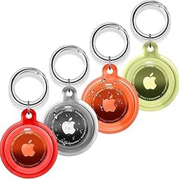 4 Pack Airtag Holder, Airtag case Waterproof Apple Air Tag Case with Keychain, Shockproof & Dustproof Airtag Holders for Pet Tracking, Bags, Kids, Keys, Luggage（4 Colors）-12