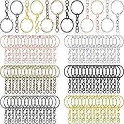 DIY Crafts Pack of 250 Pcs, Silver Mix Sizes, Sliver Key Chain Rings Kit, Keychain Rings with Chain & Jump Ring with Screw Eye Pi(Pack of 250 Pcs, Silver Mix Sizes)-9
