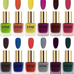 Volo Velvet Dull Matte Bold Colors Nail Polish Combo in Wholesale Rate(Parrot Green, Orange, Yellow, Magenta, Maroon, Passion Pink, Dark Coffee, Blue, Coral, Grey 96 ml) Pack of 12-image-52