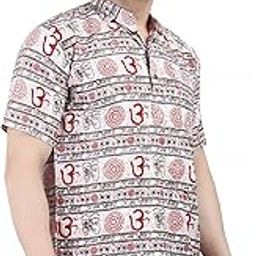 The MAKKI Trends - Om Printed Kurta for Men & Boys | Cotton Half Sleeve Mahadev Mahakal Kurta T-Shirt for Events, Festivals, and Religious Ceremonies (Regular)-image-61