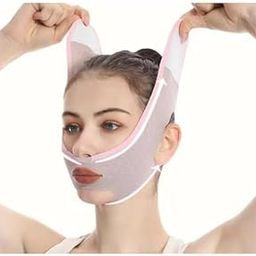 Facial Slimming Belt, Double Chin Reducer Reusable V-Shape Face Mask for Men & Women Facial Shaped UP Lift Belt, Slim Cheeks Lifting Jaw Line Shaper Anti Wrinkle Strap Elastic Face (1 Pcs) (109)-image-7