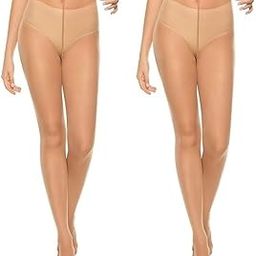 Women's/Girl's Sheer Pantyhose Stockings Tights (Pack Of 2) Beige-picture-45