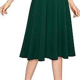 Women's A-Line Knee Length Skirt, Side Pockets-image-35