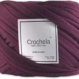 Crochela Cotton-Polyester T-Shirt Yarn for Crochet/Knitting (Weight : 250 Grams | Length : 50 Meters | Colour : Purple)-image-66