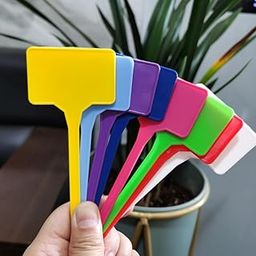 Grewery 20 Pieces Plant Tags Name Stick with Long Spike, Inclined Writing Surface for Better Reading, Polypropylene Plastic, UV Stabilized, Weather Resistant (Yellow, 15 cm)-image-98