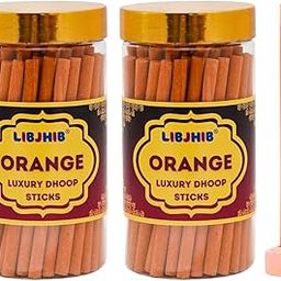 Orange Luxury Dhoop Sticks Combo Pack of 2 (120 Grams Each) - Luxury Scented Dhoop Sticks for Religious Use, Meditation, Aromatherapy, and Relaxation - Calming Fragrance.-image-16