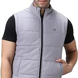 Men's Nylon Sleeveless Zippered Standard Length Puffer Jacket-picture-28
