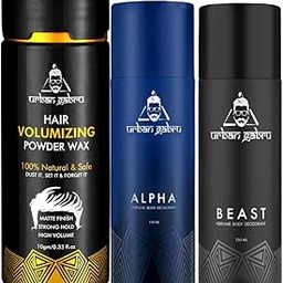 Urbangabru Hair Volumizing Powder 10 GM & Alpha and Beast Deodorant for men - (300 ML) - Men's Grooming Combo Kit-image-43