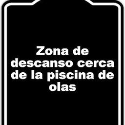 Zona de descanso cerca de la piscina de olas BLACK Aluminum Composite Sign 15 x 18 inches-image-2