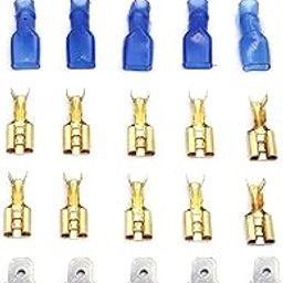 Electronic Spices SET OF 20 Male and Female Spade Quick Connectors Wire Crimp Terminal Block with Insulating Sleeve Assortment Kit Perfect for Electrical Wiring Car Audio Speaker-15