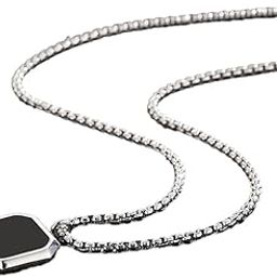 Alpha Anti Tarnish Stainless Steel Midnight Charisma Locket Neck Chain for Men | Stylish Pendant Necklace | Jewellery Accessories for Boys | Minimal Jewelry | Gifts for Boyfriend & Husband-79