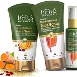 Lotus Botanicals Glow Up Skincare Essentials Ubtan De-Tan Radiance Face Wash (100g) Vitamin C Skin Brightening Face Scrub (100g) Vitamin C Skin Brightening Face Moisturiser (45ml) (set of 3)-image-44