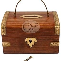 Wood Art Store Wooden Money Box with Lock Piggy Bank Coin Box Children Gifts-26