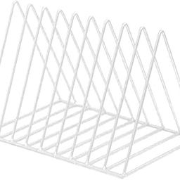 MYADDICTION Metal Desktop Storage Book Rack Magazine Newspaper Holder White-L-18