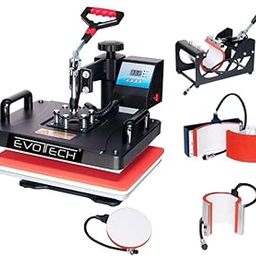 EVOTECH 5 in 1 Heat Press Machine Combo 12x15 inches, Sublimation Printing for T-Shirts, Caps, Mugs, Plates, Bottles – Digital LCD Control, Vinyl Printing, DTF Printing, Adjustable Pressure-17