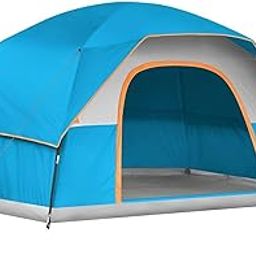Ecanvas Camping Tent, Family Dome Tent, Waterproof, 3-8 Person, Rainfly and Carry Bag-image-4