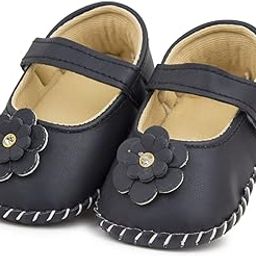 6 To 12 Months Baby Girls Synthetic Leather and Cotton Floral Sandal Booties-image-86