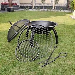BKR® Firepit Round with Skewers for Barbecuing Outdoor Firepit Bowl 23" 18.5 Kg (Firepit)-image-43