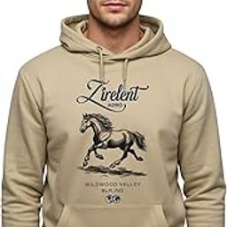 adro Zirelent Wildwood Valley Hoodie for Men | 320 GSM Cotton-Poly Fleece | Soft Feel, Skin-Friendly Printed Graphic Sweatshirt with Kangaroo Pocket & Drawstring Hood-picture-33