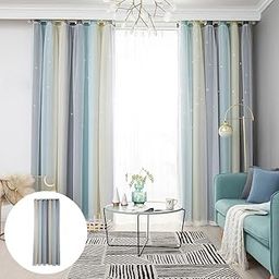 Blackout Curtain for Patio Extra Long Block Heat Grommet Top Divider Window Beige-image-33