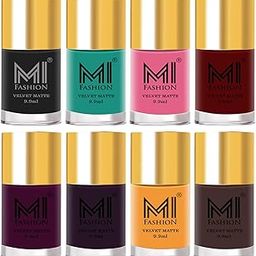 MI FASHION Velvet Matte Nail Polish Multicolors Combo Sets For Women (Classic Touch, Lasting Style-Top Coat) 9.9ml Each (Combo Sets-8)-image-14