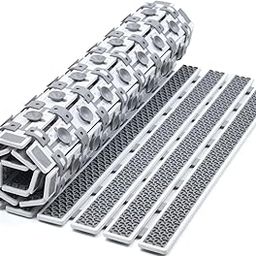 RugRug T-Shape Bathroom Sturdy ShowerMat | Waterproof Rubber Base Anti-Skid Plastic Base Doormat | Multipurpose PVC Rubber Mat for Floor, Swimming Pool | Drain Holes (38X68 CM) Grey-image-31